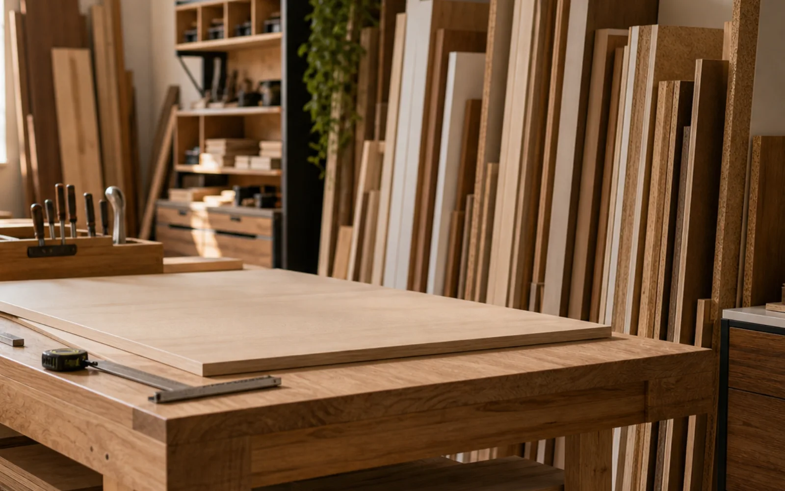 Solid wood dining table with crafted edge detail